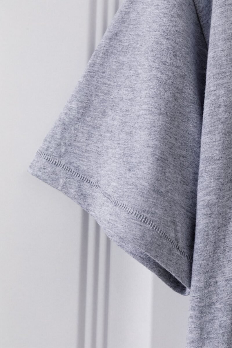 Women's LOGO Grey Short-sleeve T-shirt O-Neck Pullover-SPF-232 - 图片 4