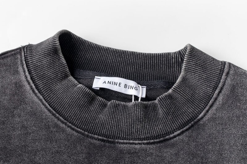 Autumn and Winter White Eagle Print Fried Color Washed Black and Gray Distressed Women's Sweatshirt-ABS2479BK - 图片 8