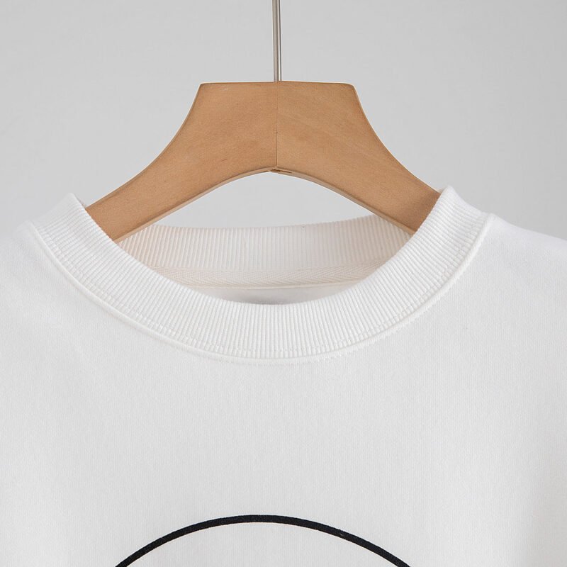 Smiley Face Printed Fleece Crew Neck Women's Plush Sweatshirt-ABS2441W - 图片 4