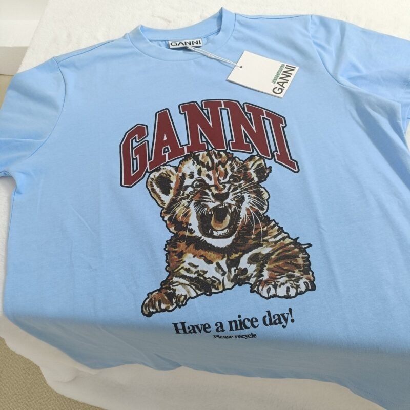 Tiger Printed Letter Cotton Round Neck Short Sleeve Tops T-shirt Women-GN20 - 图片 6
