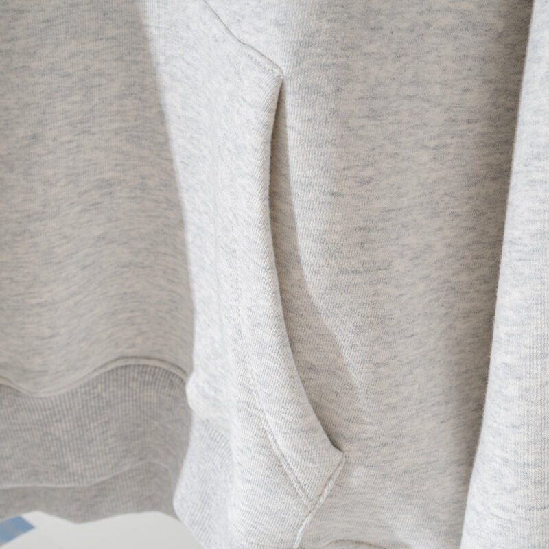 Letter Printed Pocket Cotton Loose Women's Hoodie-ABS2507GY - 图片 6