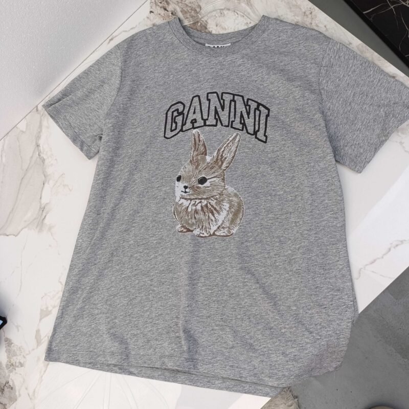 Animal Printed Letter White T-shirt Women Classic O-neck Cotton Short Sleeve Tops Tees-GN03 - 图片 13
