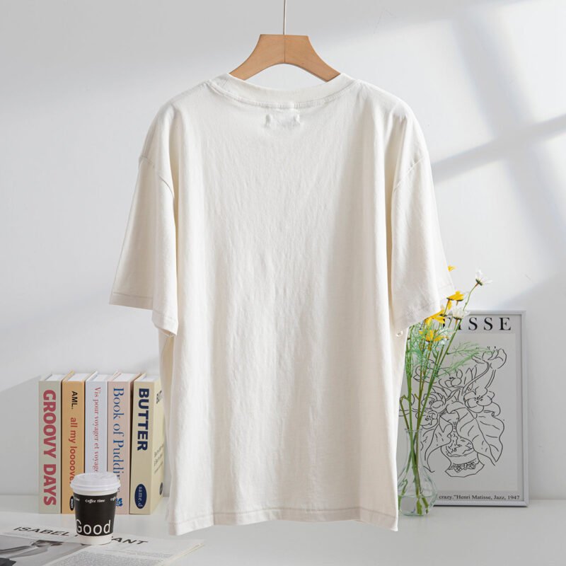 Summer Classic Sand Dot Eagle Print Cotton Round Neck Women's Short-sleeved T-shirt-ABT24WT - 图片 9
