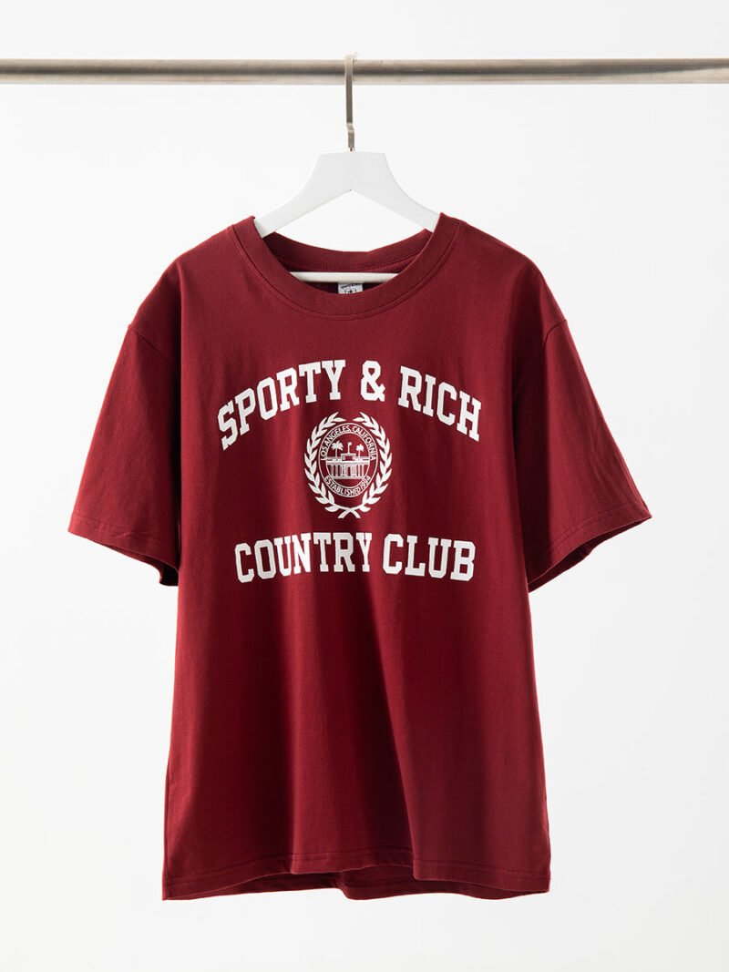 Classic Letter Print Cotton O Neck Short Sleeve T-shirt Women-GN43 - 图片 14