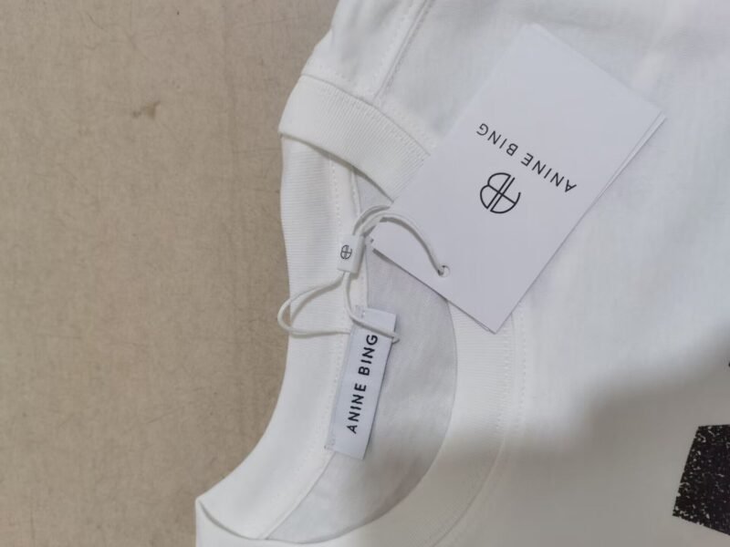 White Cotton with BING Lettering Women's Short-sleeved T-shirt-ABC16WT - 图片 7