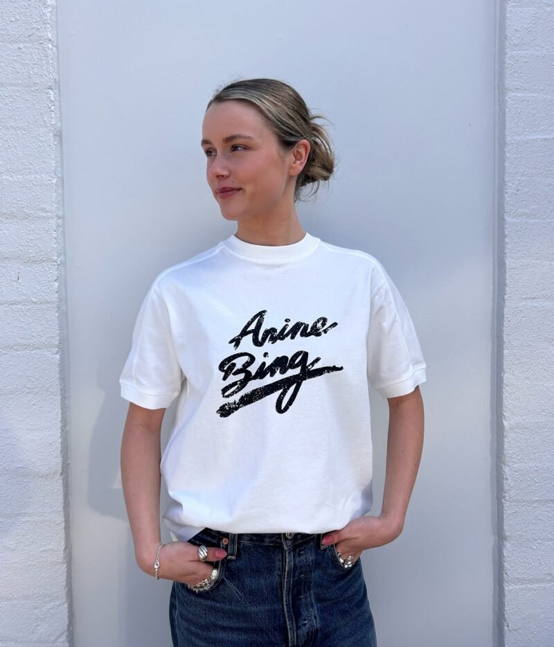 Classic Letter Printed Round Neck Women's Short Sleeve T-Shirt-ABC22WT