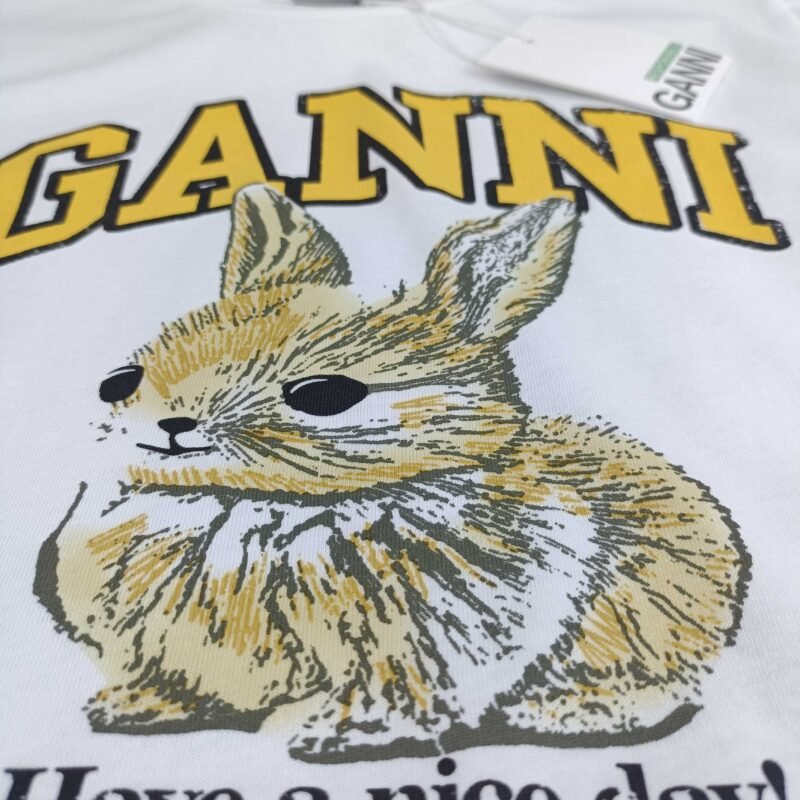 Animal Printed Letter White T-shirt Women Classic O-neck Cotton Short Sleeve Tops Tees-GN03 - 图片 9
