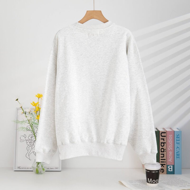 Letter Printed Light Green Round Neck Long Sleeve Women's Sweatshirt-ABS2416LD - 图片 37