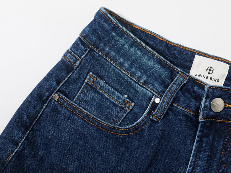 High-waisted Blue Elastic Skinny Women's Ankle-length Jeans-ABP3010BL - 图片 10