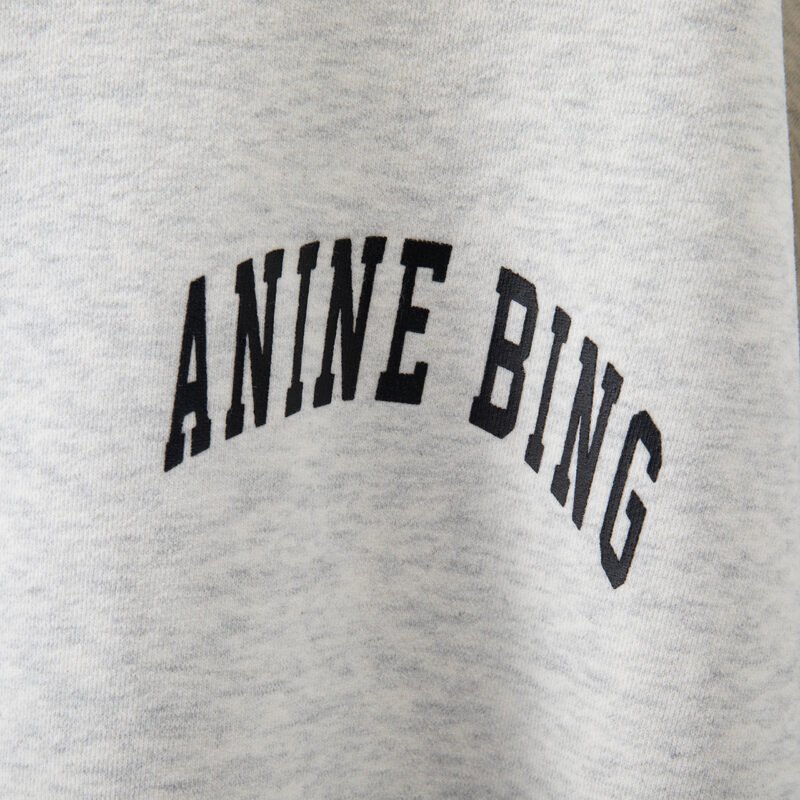 Classic Grey Letter Print Plush Women's Loose Hooded Sweatshirt-ABS2428GY - 图片 6