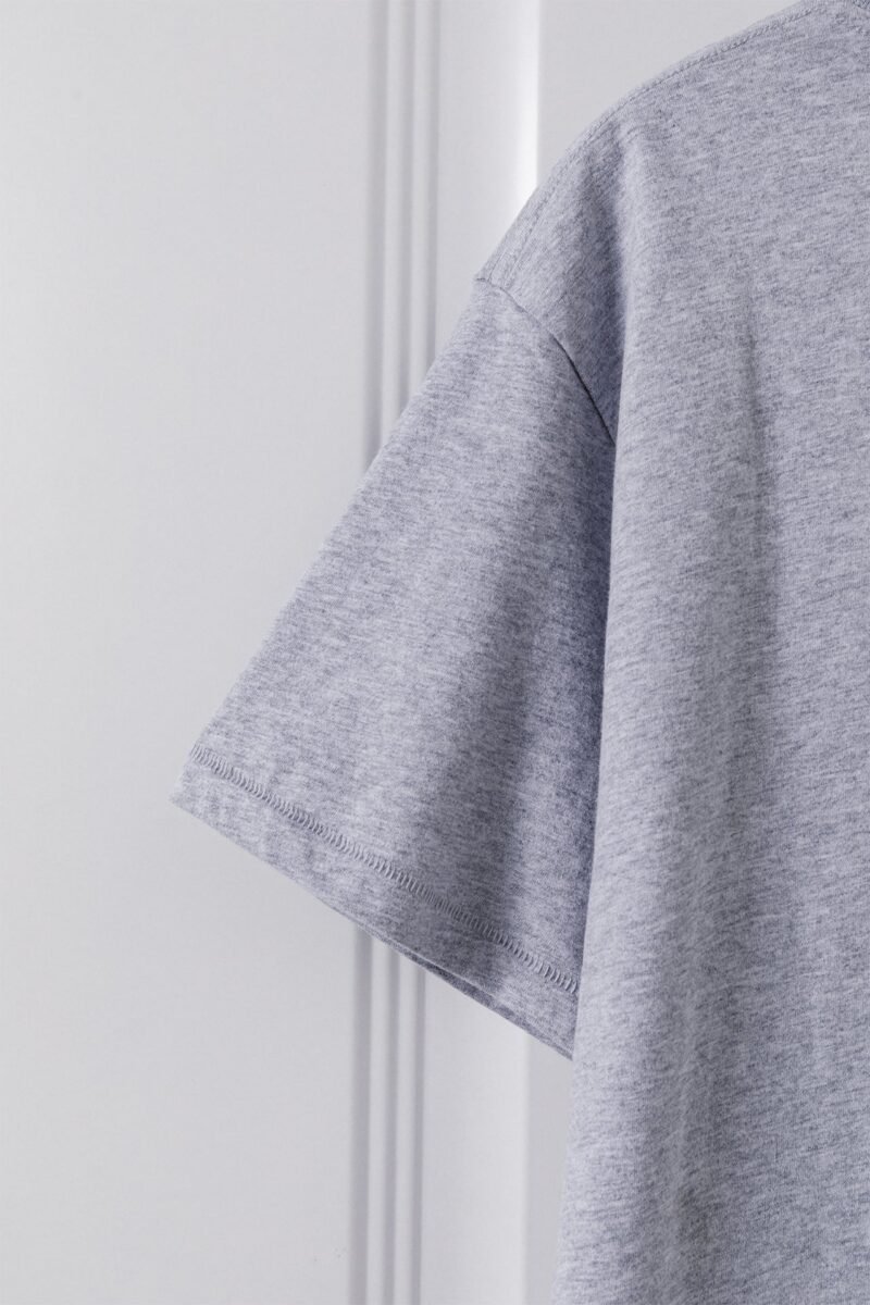Women's LOGO Grey Short-sleeve T-shirt O-Neck Pullover-SPF-232 - 图片 8