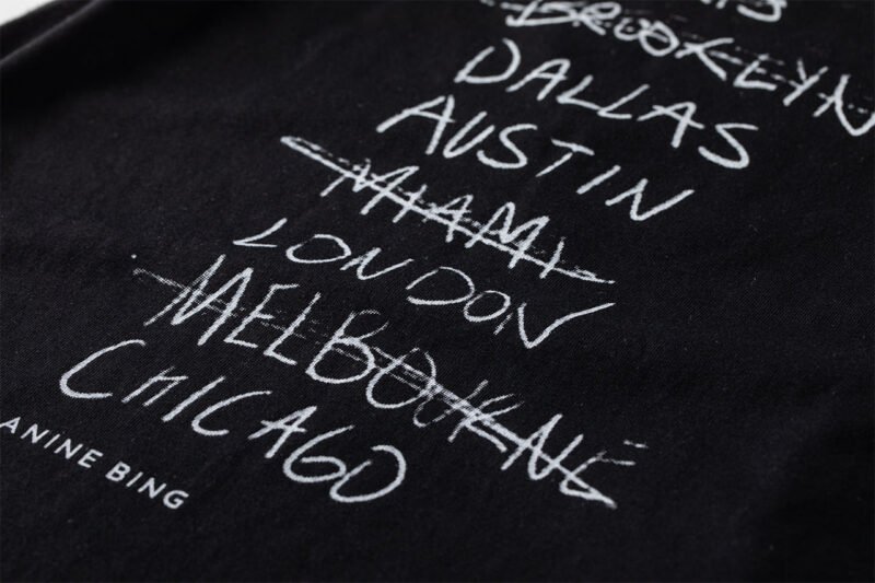 Letter Printed Washed Black and Gray Distressed Women's Short Sleeve T-Shirt-ABT49BK - 图片 10