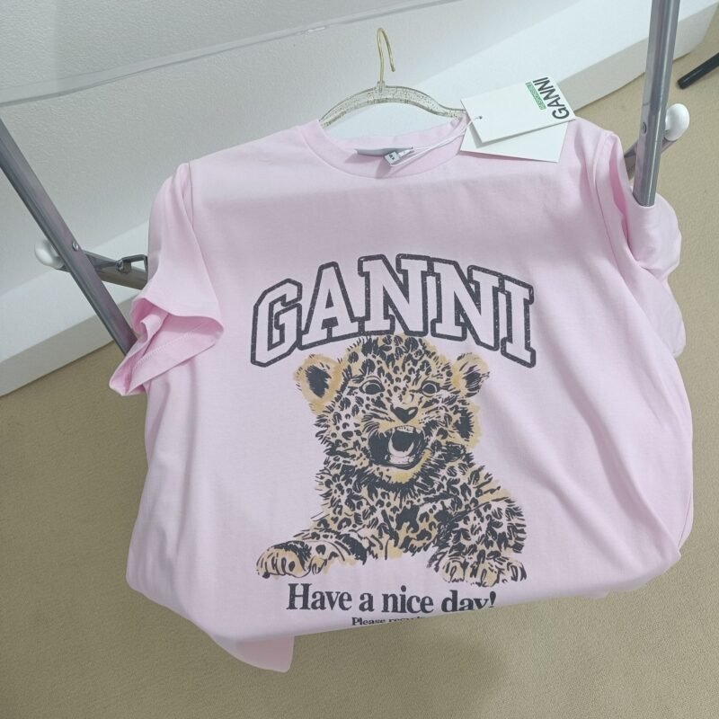 Tiger Printed Letter Cotton Round Neck Short Sleeve Tops T-shirt Women-GN20 - 图片 15