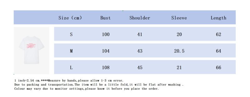 Heart Letter Flocking Print White Cotton Women's Round Neck Short-sleeved T-shirt-DH-ZV-142 - 图片 11