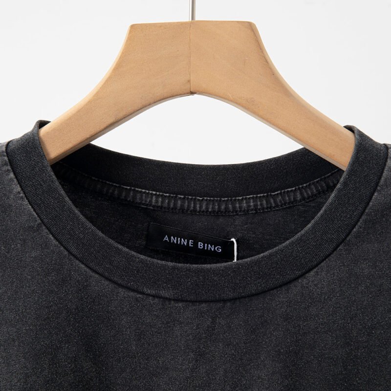 Women's Short-sleeved T-shirt with BING Lightning Print Tops-ABT16BK - 图片 4