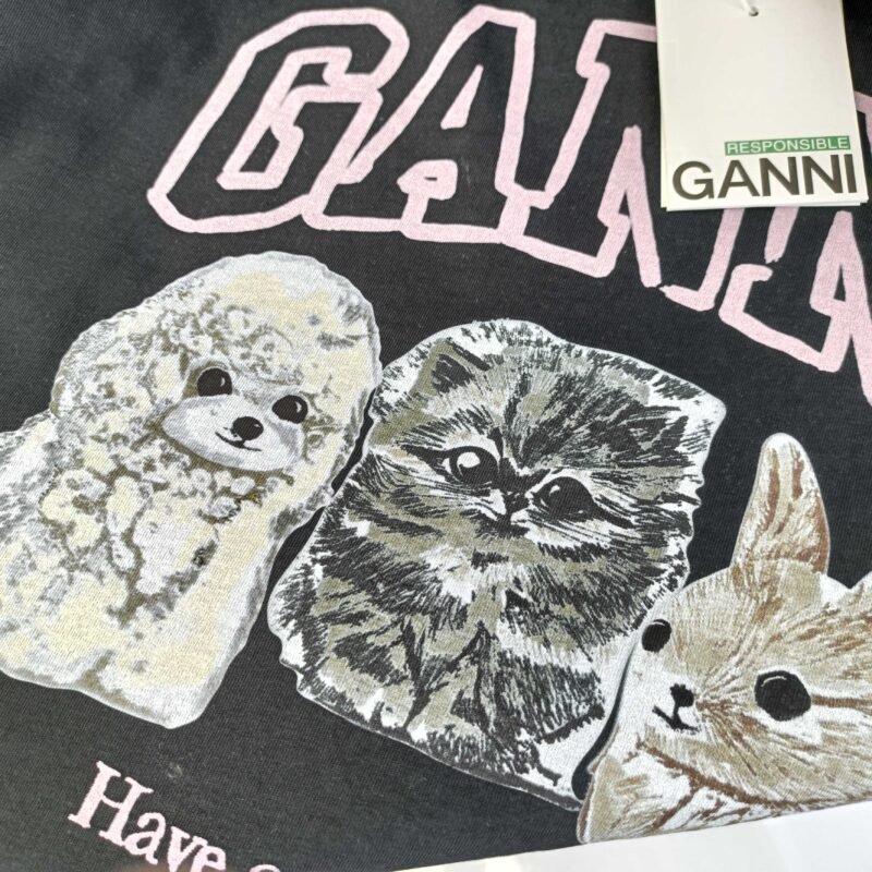Animals Printed Letter White T-shirt Women Cotton Casual Short Sleeve Tops-GN23 - 图片 18