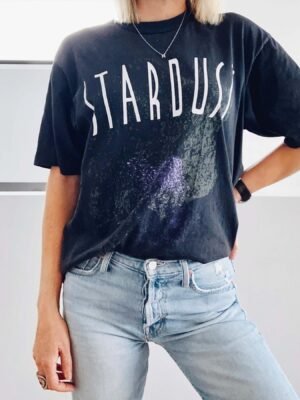 Letters White Ink Digital Print Faded Washed Short Sleeve T-shirt-ABT28BK