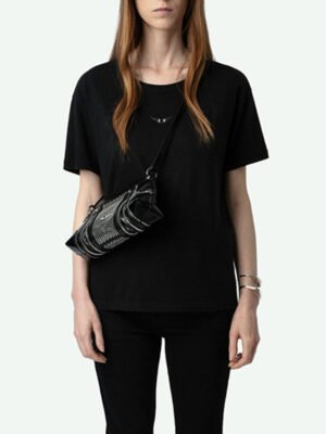 Summer Wings Hot Diamond Letter Print Women O-Neck Short Sleeve T-shirt-DH-ZV-151