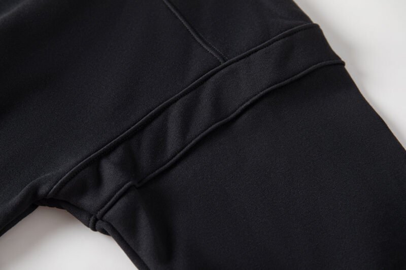 Black Front Letter Patchwork Round Neck Mid-length Plus Velvet Women's Sweatshirt-ABS2489BK - 图片 5