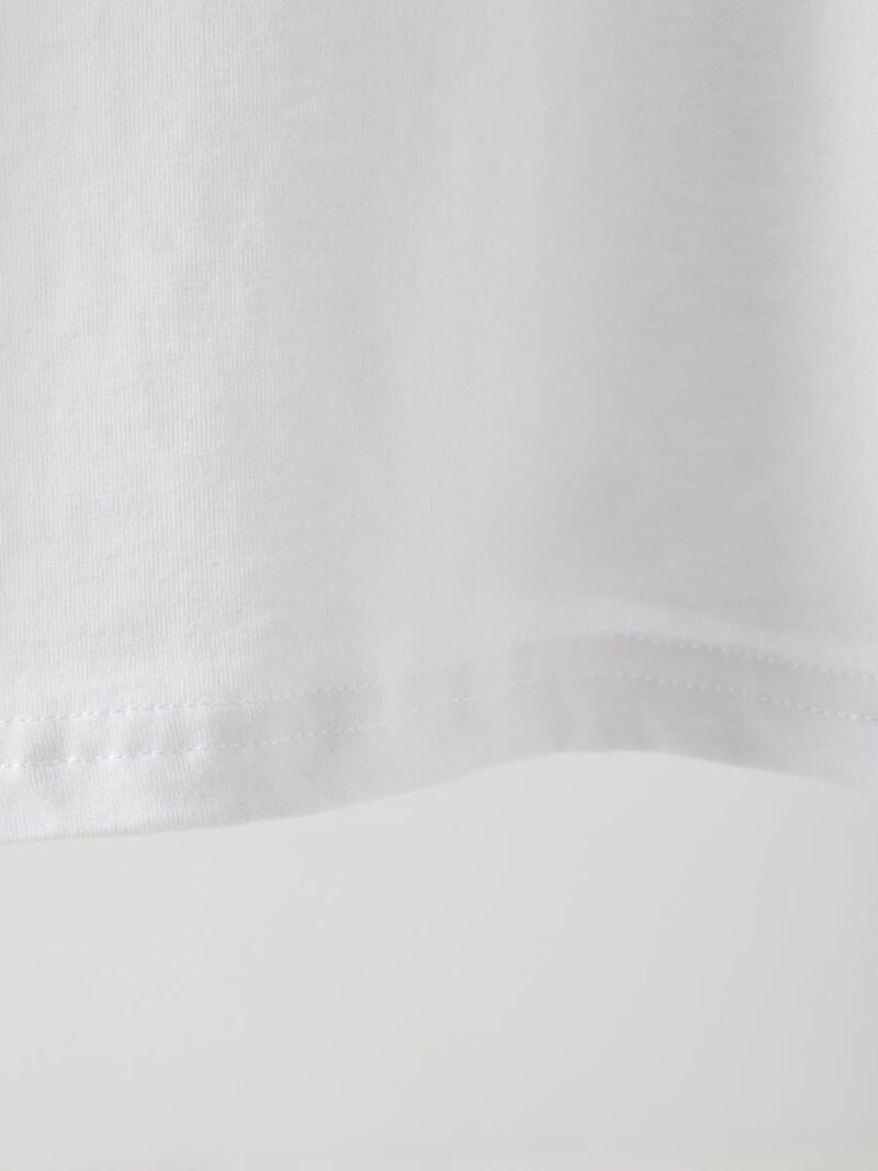 Logo Letter Print White Cotton Women's Short Sleeve T-shirt-GN44 - 图片 11