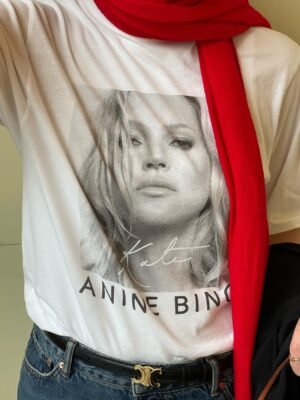 White Front Kate Head Portrait Letter Print Cotton Women's Loose Short-sleeved T-shirt-ABT13WT