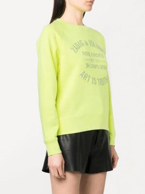 Classic Letter Embroidery Raglan Sleeve Silver Round Neck Women Sweatshirt-DH-ZV-117