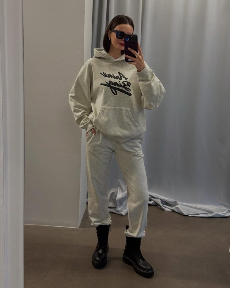 Zippered Hooded Ribbed Top, Low-waisted Flared Pants Two-piece Suit for Women