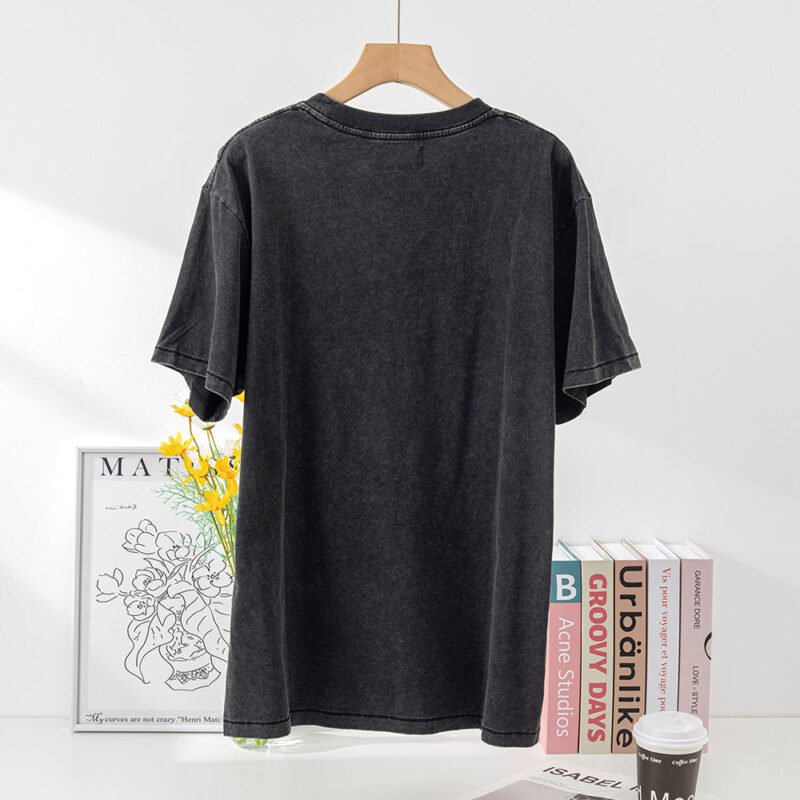 Women's Short-sleeved T-shirt with BING Lightning Print Tops-ABT16BK - 图片 3