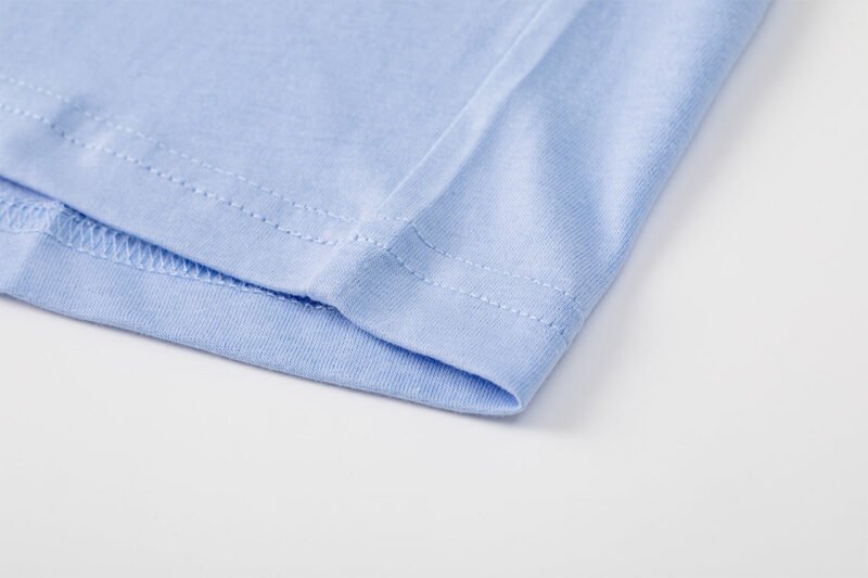 Blue Letter Print Classic Cotton Short Sleeve T-shirt-GN61 - 图片 11