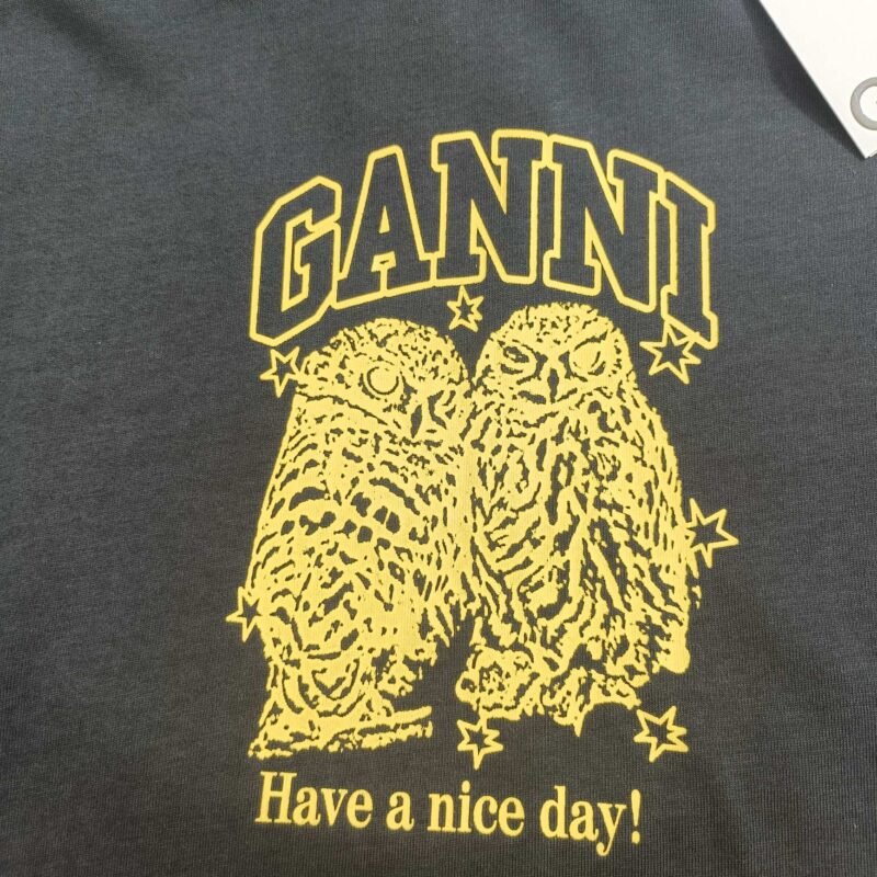 Animal Printed Letter Embroidery T-shirt Women Crew Neck Cotton Vintage Casual Black Short Sleeve T-shirts-GN13 - 图片 13