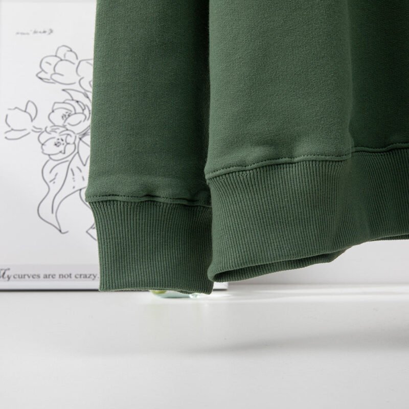 Autumn and Winter Classic Letter Embroidery Round Neck Green Loose Sweater Women's Pullover-ABS2402GN - 图片 6