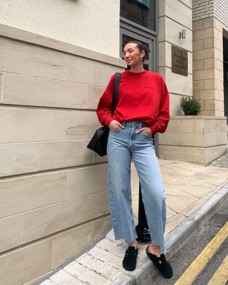 Red New Year Red Long Sleeve Round Neck Sweatshirts-SPF-225 - 图片 20