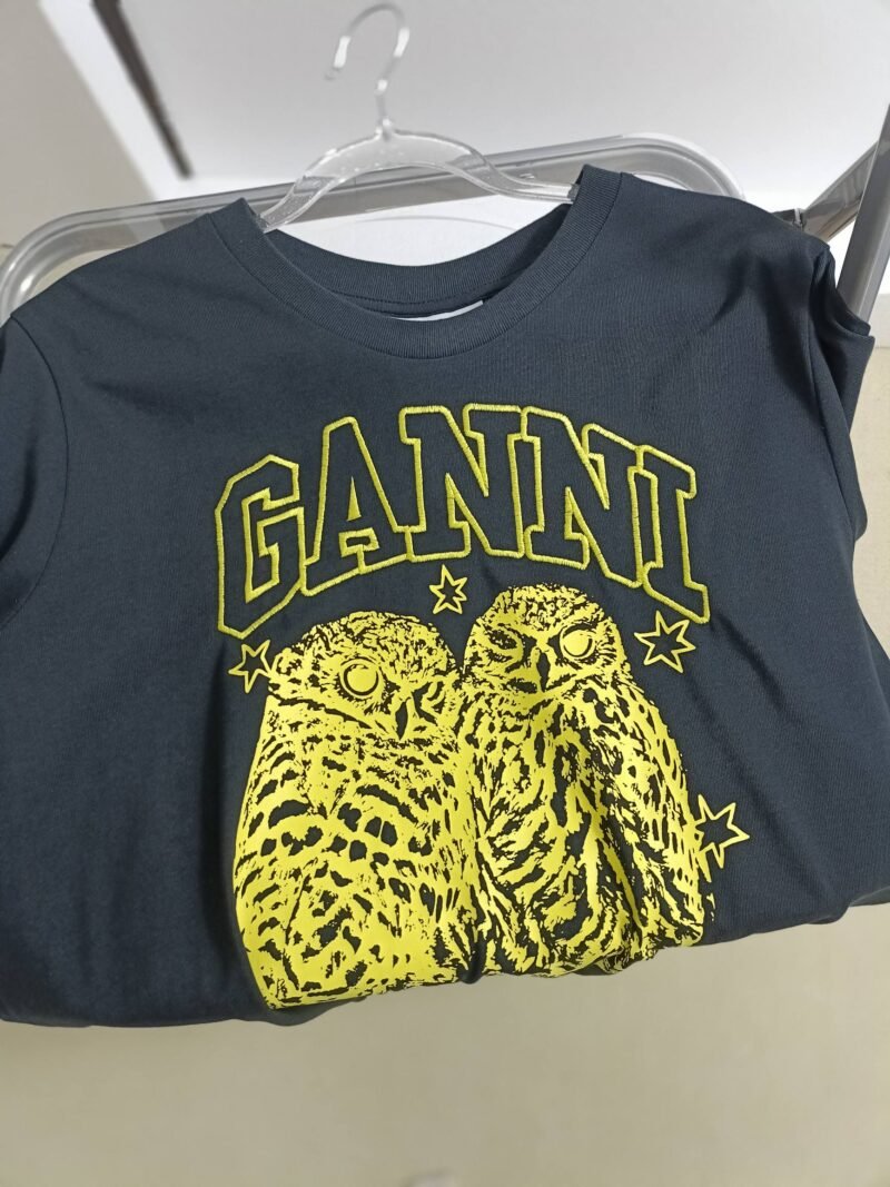 Animal Printed Letter Embroidery T-shirt Women Crew Neck Cotton Vintage Casual Black Short Sleeve T-shirts-GN13 - 图片 6