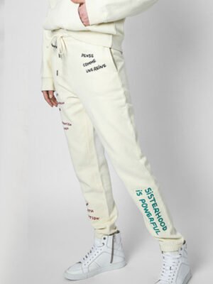 Letter Embroidery Fleece Lined Women's Sports Sweatpants-DH-ZV-107