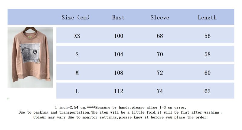 Women's White Ink Digital Print Letters Hot Diamond O-Neck Fleece Sweatshirt-DH-ZV-124 - 图片 10