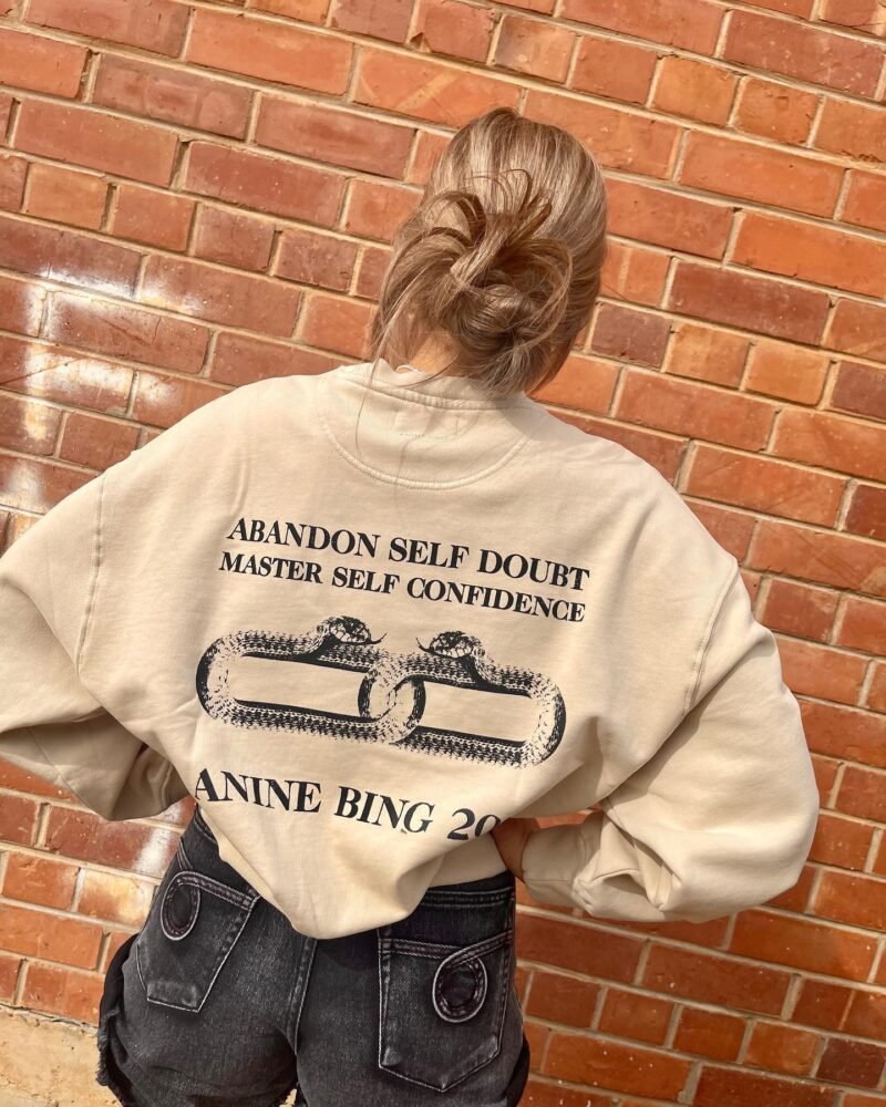 Snake Lettering Print Women's Fleece Crew Neck Sweatshirt-ABS2466SD