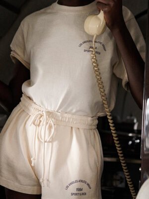 Letter Print O-neck Solid Cotton T-shirts Women-GN60