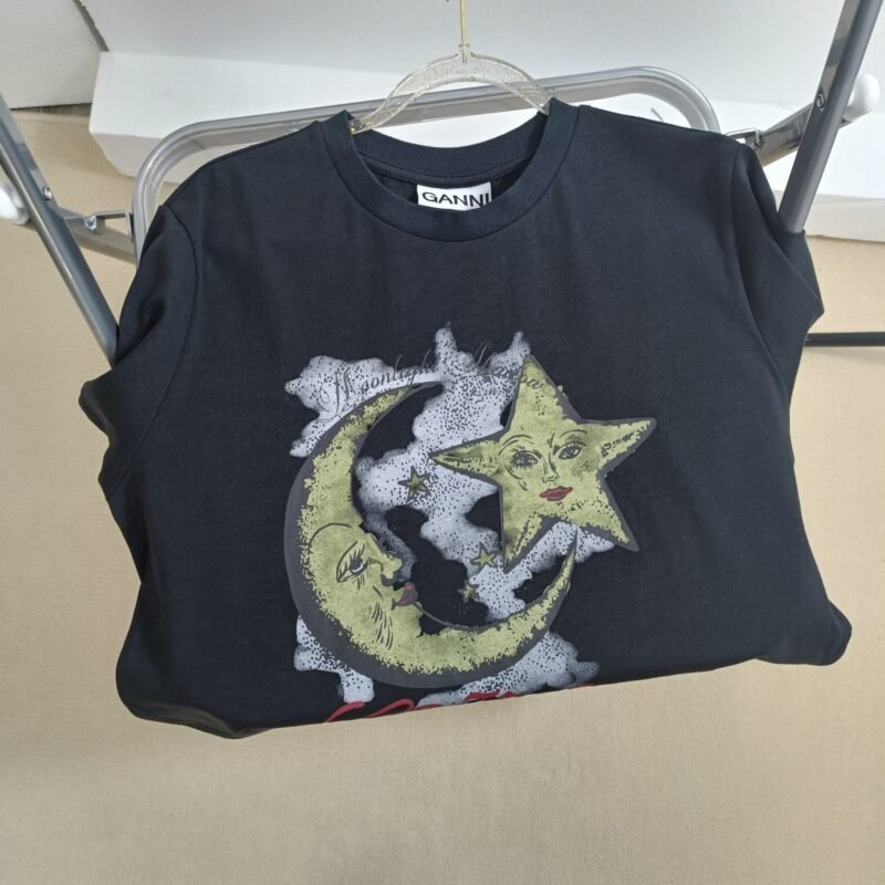 Moonlight Graphic Printed Cotton T-shirt Women Summer O-neck Casual Short Sleeve Tees-GN05 - 图片 6