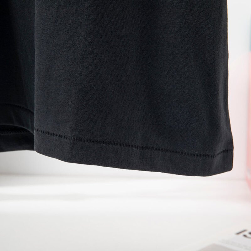 Black London Letter Print Sleeve Logo Embroidery Cotton Women's Short-sleeved T-shirt-ABT08BK - 图片 5