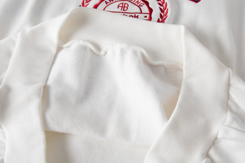 Contrast Color Front Letter Patch Embroidery Round Neck Mid-length Plush Women's Sweatshirt-ABD2488MC - 图片 9