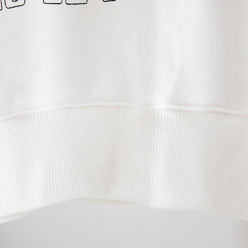 Black and White Photo Letter Landscape Print Cotton Women's Sweatshirt-ABS2449WT - 图片 8