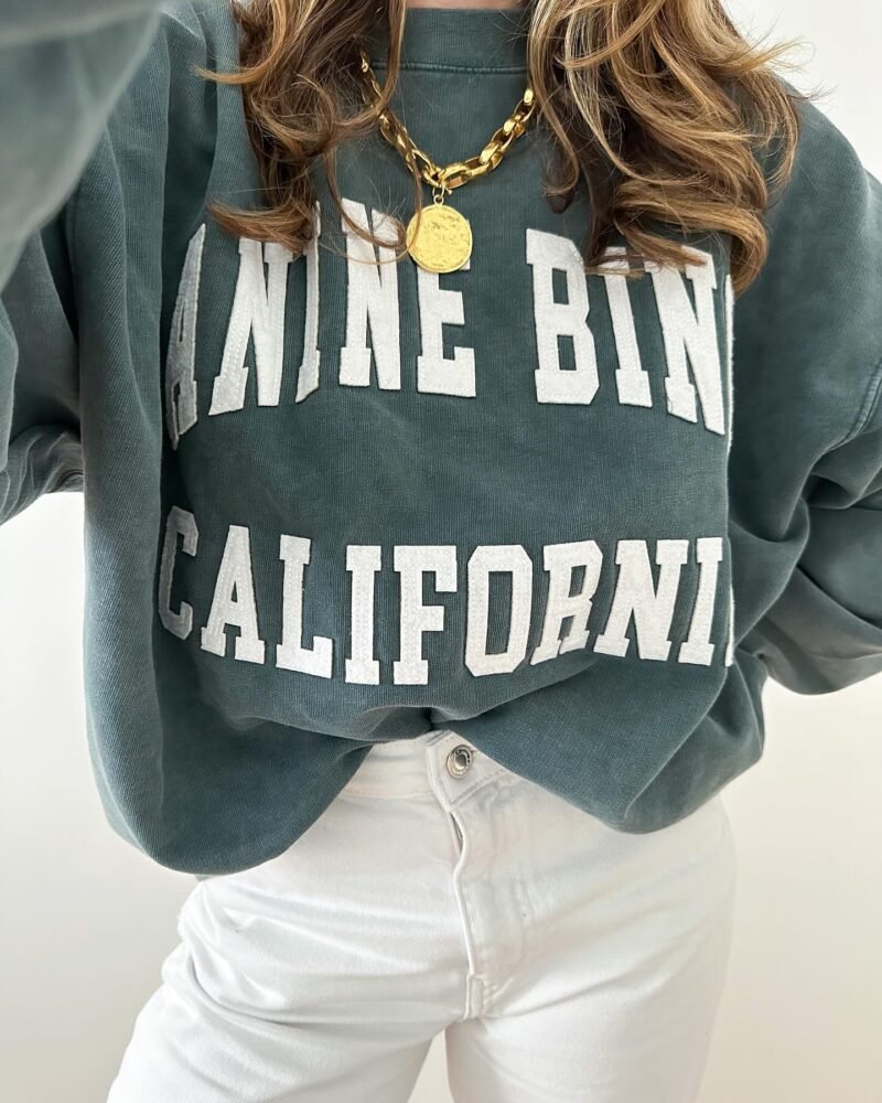 Black Classic Letter Patch Embroidery Fried Color Dyed Washed Distressed Women's Sweatshirt-ABS2482BK - 图片 8