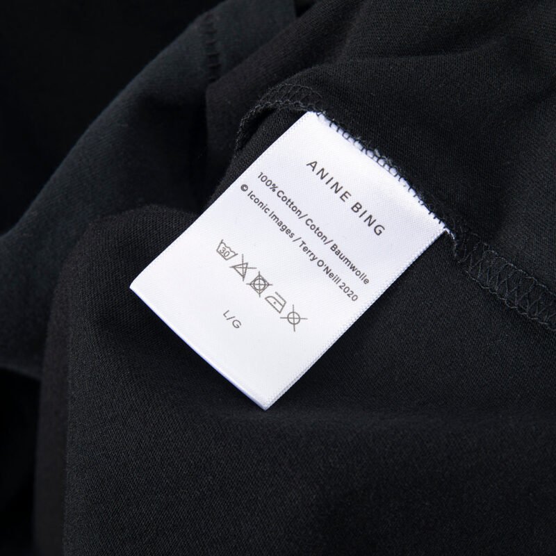 Black London Letter Print Sleeve Logo Embroidery Cotton Women's Short-sleeved T-shirt-ABT08BK - 图片 7