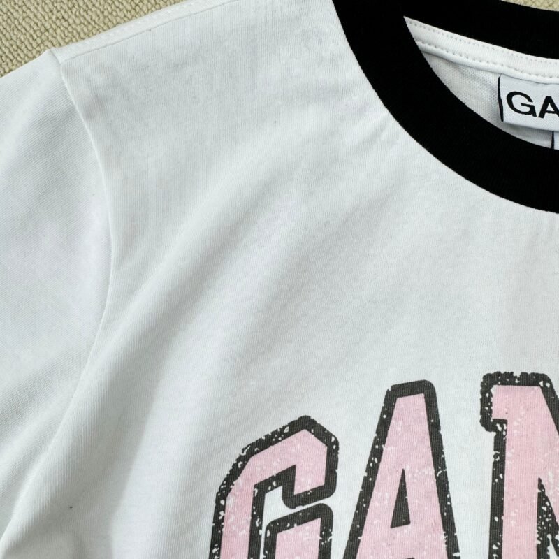 Girl Graphic Printed Cotton Slim T-shirt Women Contrast Crew Neck Short Sleeve Fashion White T-shirts-GN17 - 图片 10