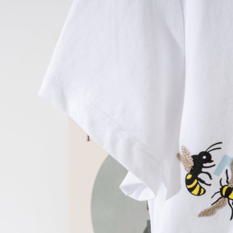 Classic Letter Print Flower Snake Embroidery Women's Short Sleeve T-Shirt-DH-ZV-6 - 图片 7