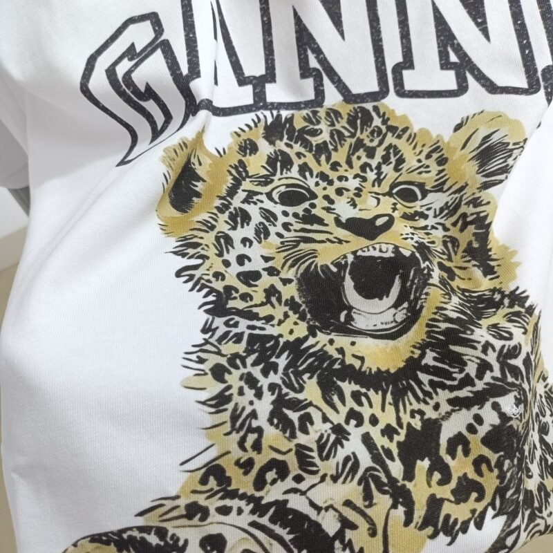 Tiger Printed Letter Cotton Round Neck Short Sleeve Tops T-shirt Women-GN20 - 图片 12