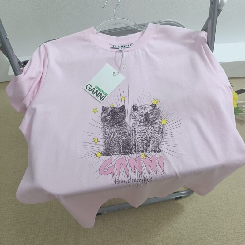 Cats Graphic Printed Letter White T-shirt Women Crew Neck Cotton Fashion Casual Cozy Tops T-shirts-GN11 - 图片 11