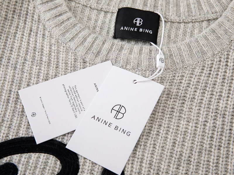 Grey Letter Embroidery Round Neck Sweater Women's Sweater-ABB06GY - 图片 14