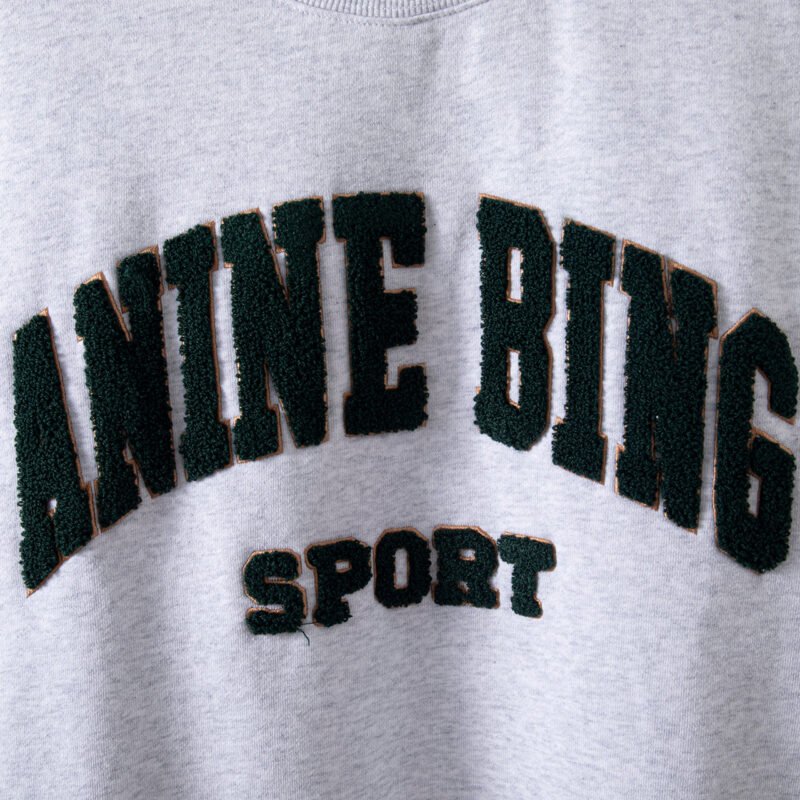 Letter Embroidery Loose Blue Cotton Fleece Women's Sweatshirt Long Sleeve Round Neck Pullover-ABS2419BL - 图片 23