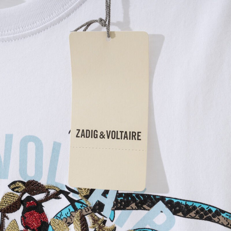 Classic Letter Print Flower Snake Embroidery Women's Short Sleeve T-Shirt-DH-ZV-6 - 图片 9